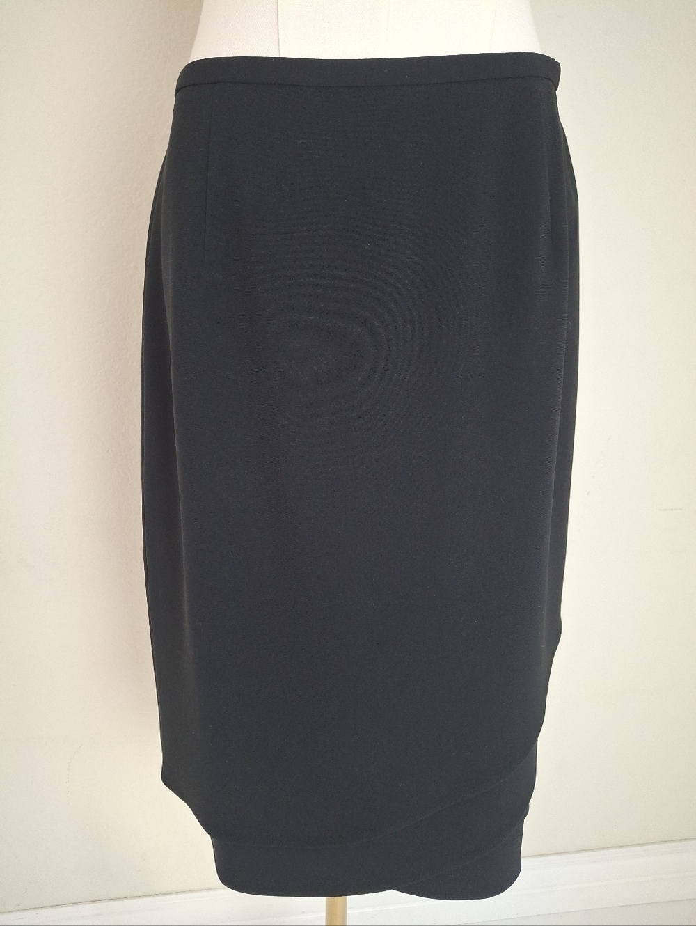 Ann Taylor Black Layered Hem Pencil Skirt